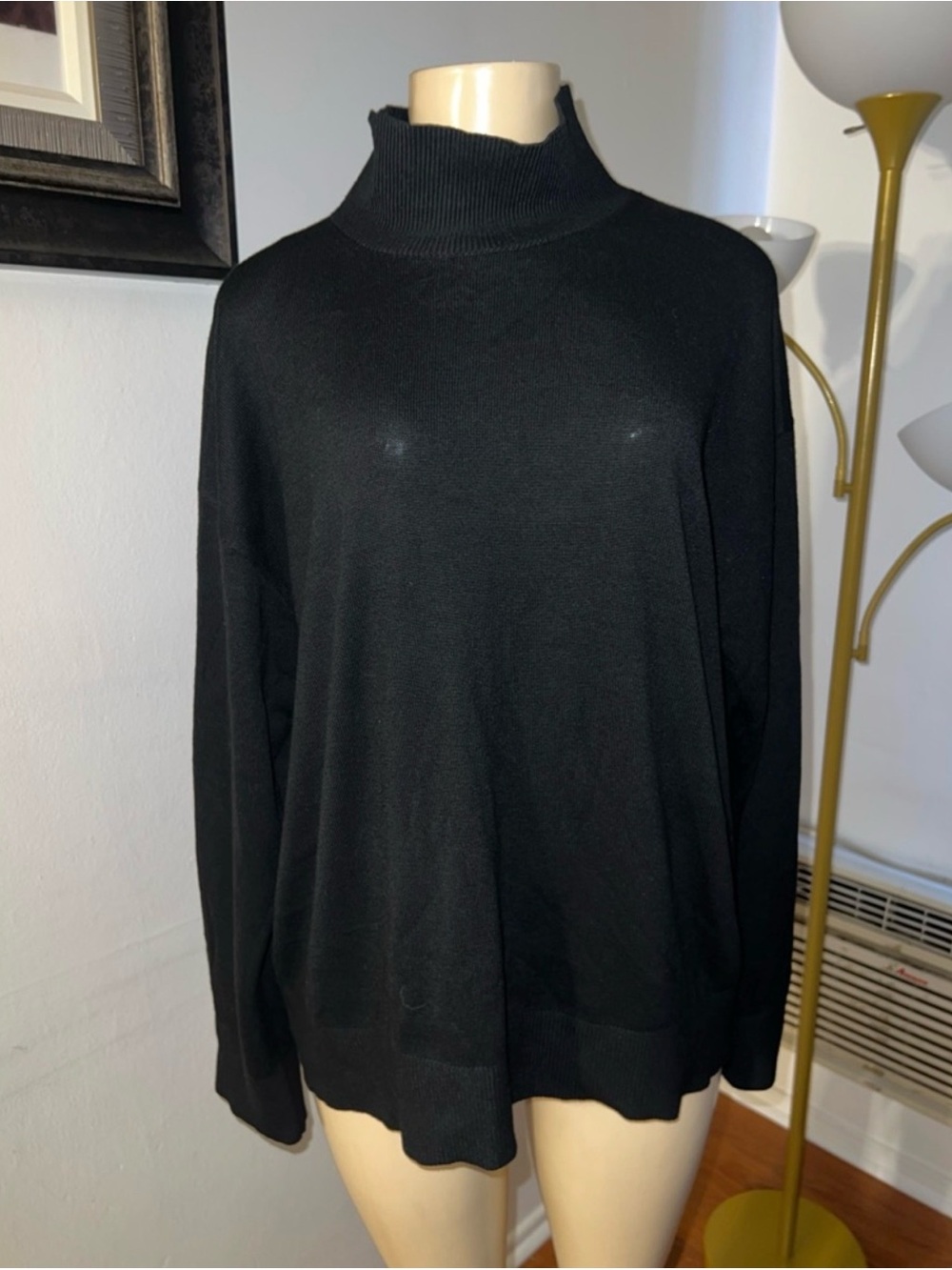 H&M Black Ribbed Turtleneck Sweater